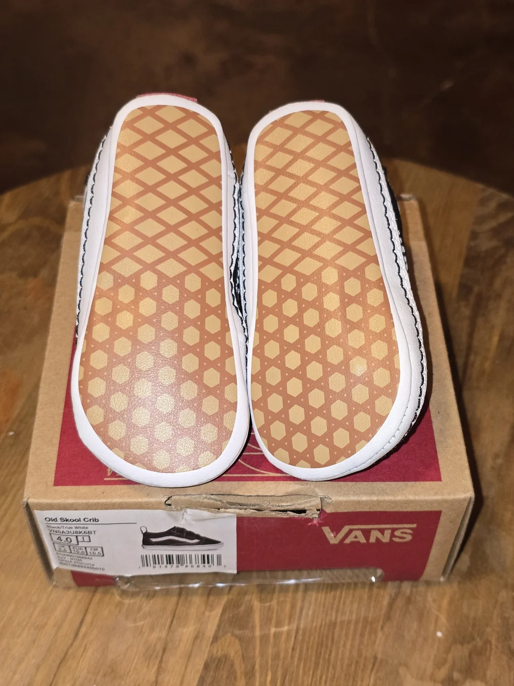 VANS Old Skool Crib Infant Shoes Black & White Size 4 (6–9 Months)